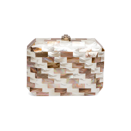 Domino Clutch - gold and pearl